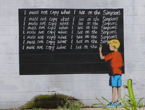 Graffitis inspirados en Los Simpson