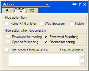 Lotus notes-action hide